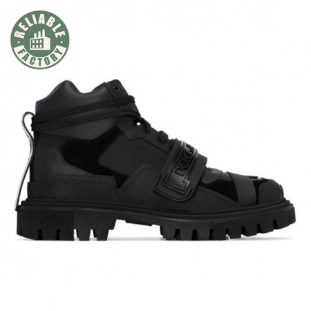 DOLCE & GABBANA LOGO STRAP TREKKING BOOTS - DG55