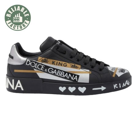 DOLCE & GABBANA PORTOFINO SLIP-ON SNEAKERS IN PRINTED CALFSKIN - DG33