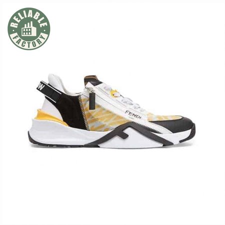 FENDI FLOW YELLOW NYLON LOW TOPS SNEAKERS - FD01