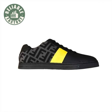 FENDI FF LOGO PRINT LOW-TOP SNEAKERS - FD18