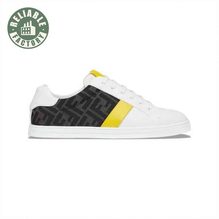 FENDI FF LOGO PRINT LOW-TOP SNEAKERS - FD17