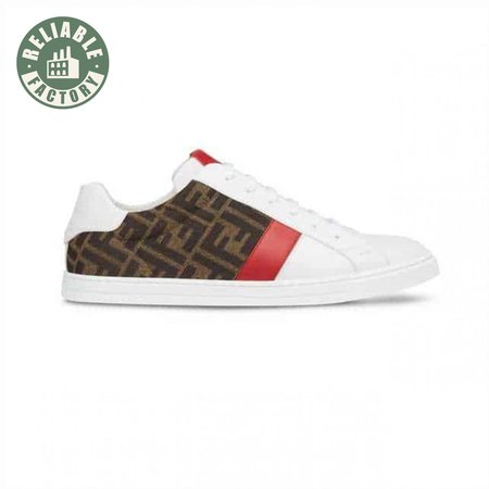 FENDI FF LOGO PRINT LOW-TOP SNEAKERS - FD16