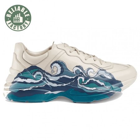 GUCCI RHYTON LEATHER SNEAKER WITH WAVE