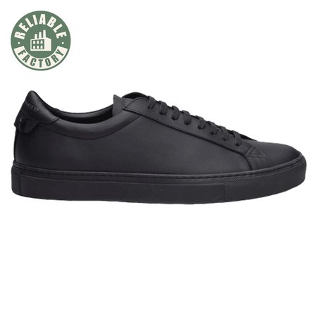 GIVENCHY URBAN STREET LOW-TOP LEATHER TRAINERS TRIPLE BLACK - GVC25