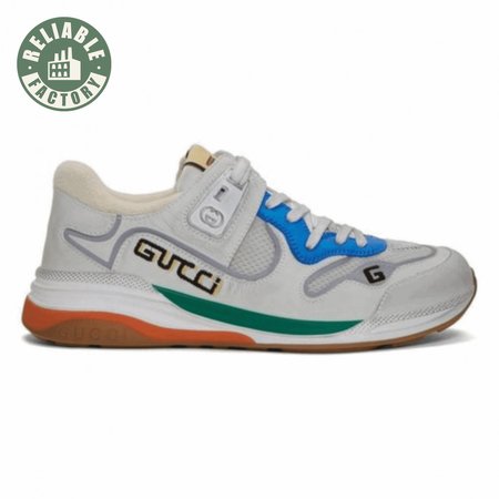 GUCCI G LINE SNEAKERS IN LEATHER AND MESH WITH EMBROIDERED LOGO - GC117