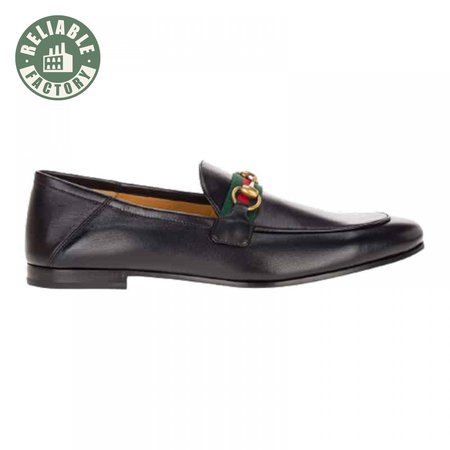 GUCCI 10MM LEATHER FOLDABLED LOAFERS W/ WEB - LDG017