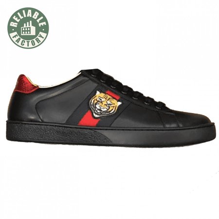 GUCCI TIGER ACE EMBROIDERED SNEAKER BLACK - GC49