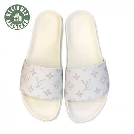 white monogram slides - s43
