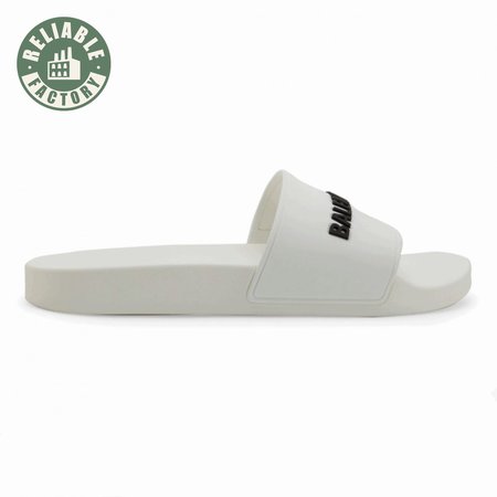 BALENCIAGA RUBBER LOGO POOL SLIDE SANDALS - BBS7