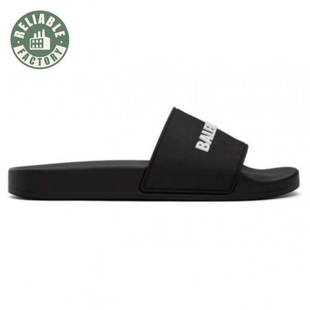 BALENCIAGA RUBBER LOGO POOL SLIDE SANDALS - BBS5